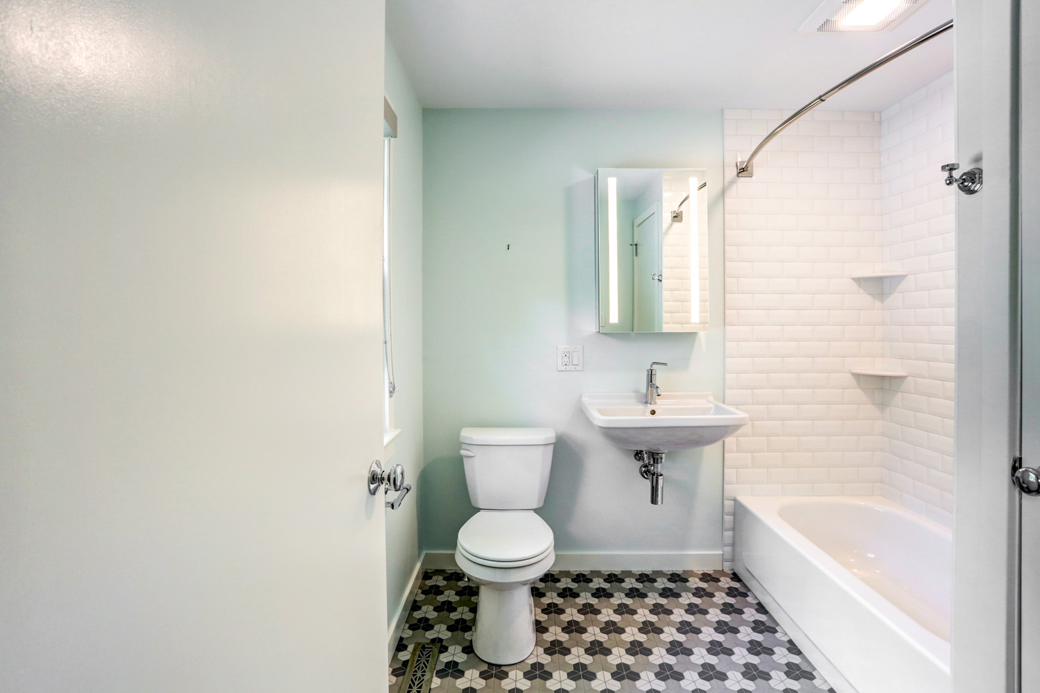 Bathroom remodel with tile floor in Lancaster PA