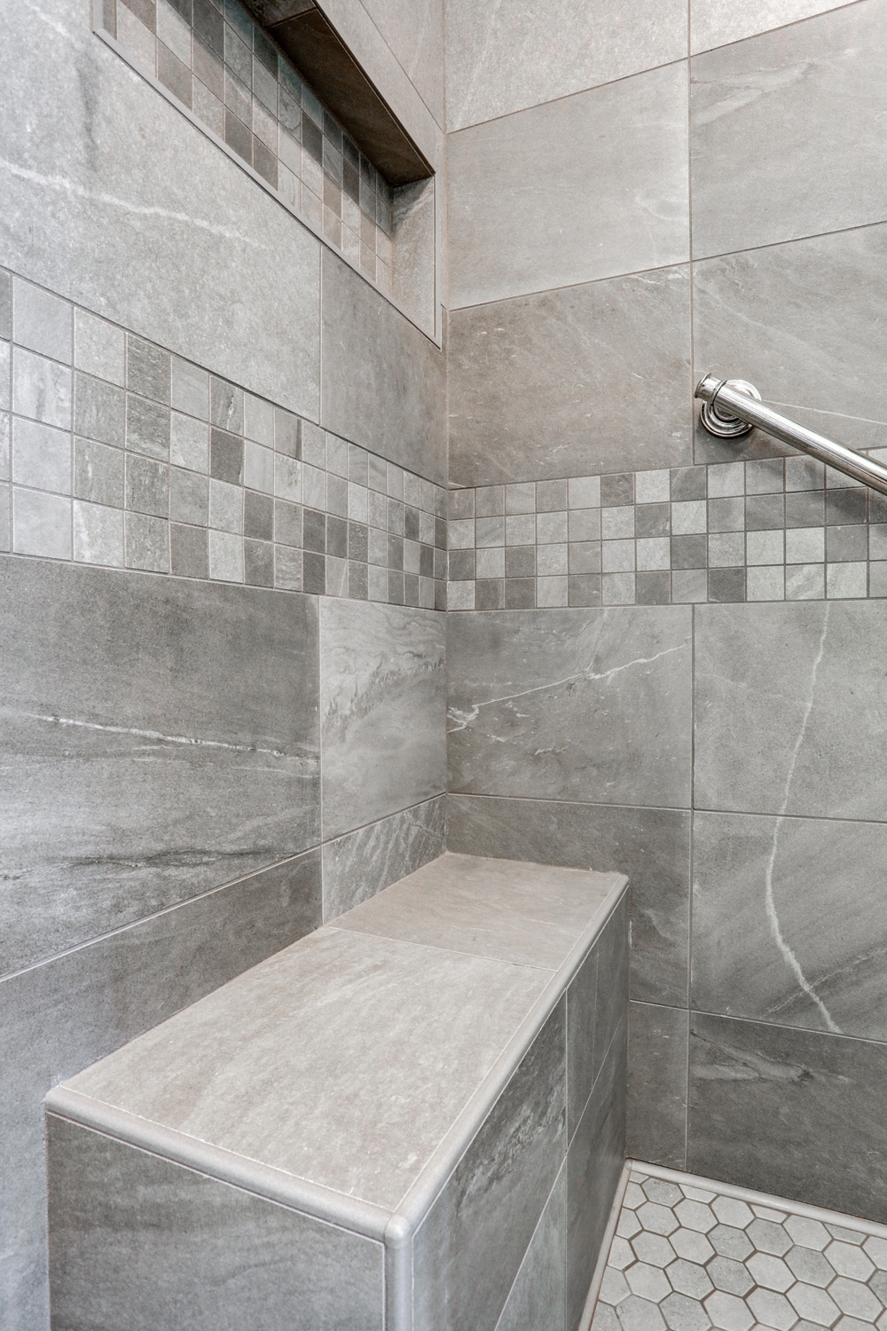 Bench Shower Seat in Manheim township bathroom remodel