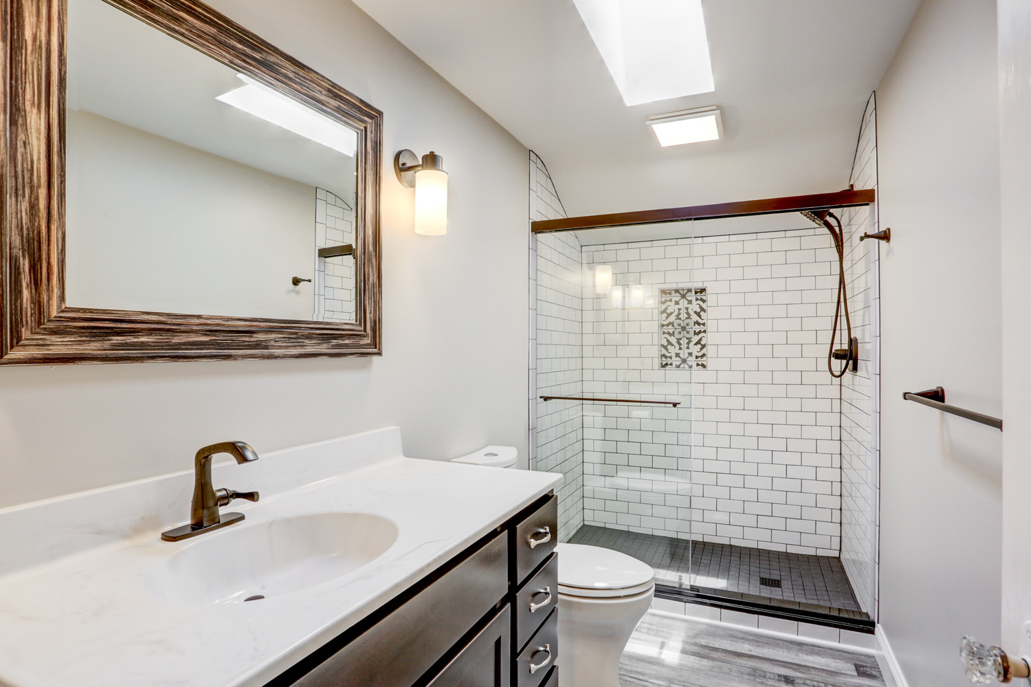 Tile shower in Lancaster bathroom remodel