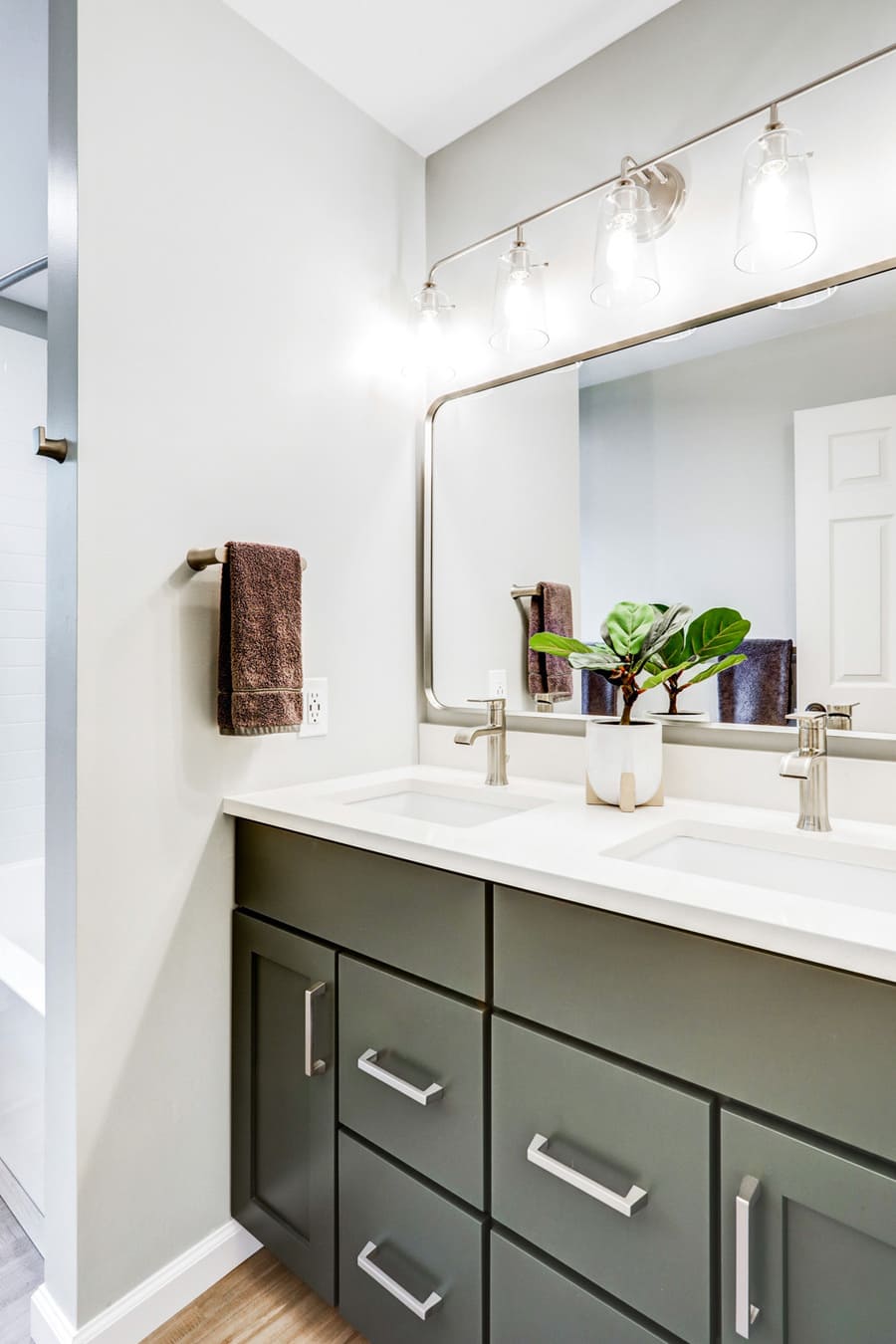 Lititz kids bathroom remodel with double vanity