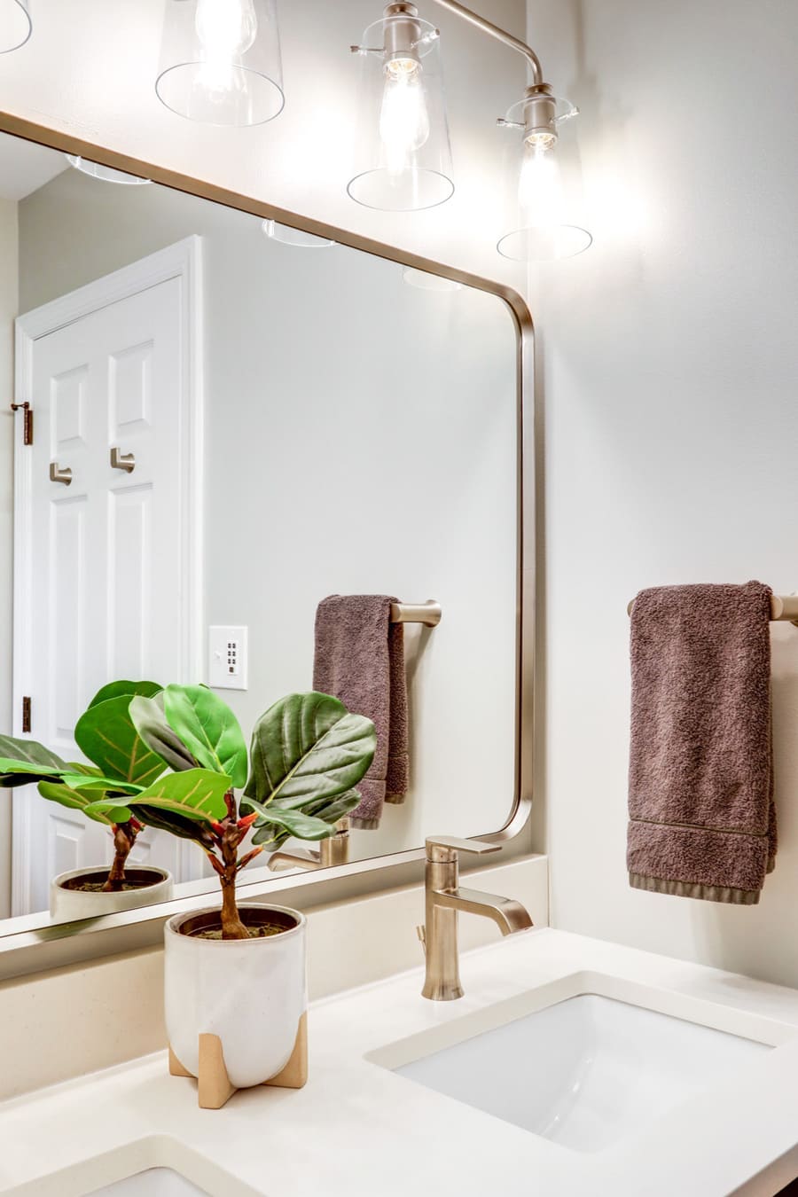 large mirror in Lititz kids bathroom remodel