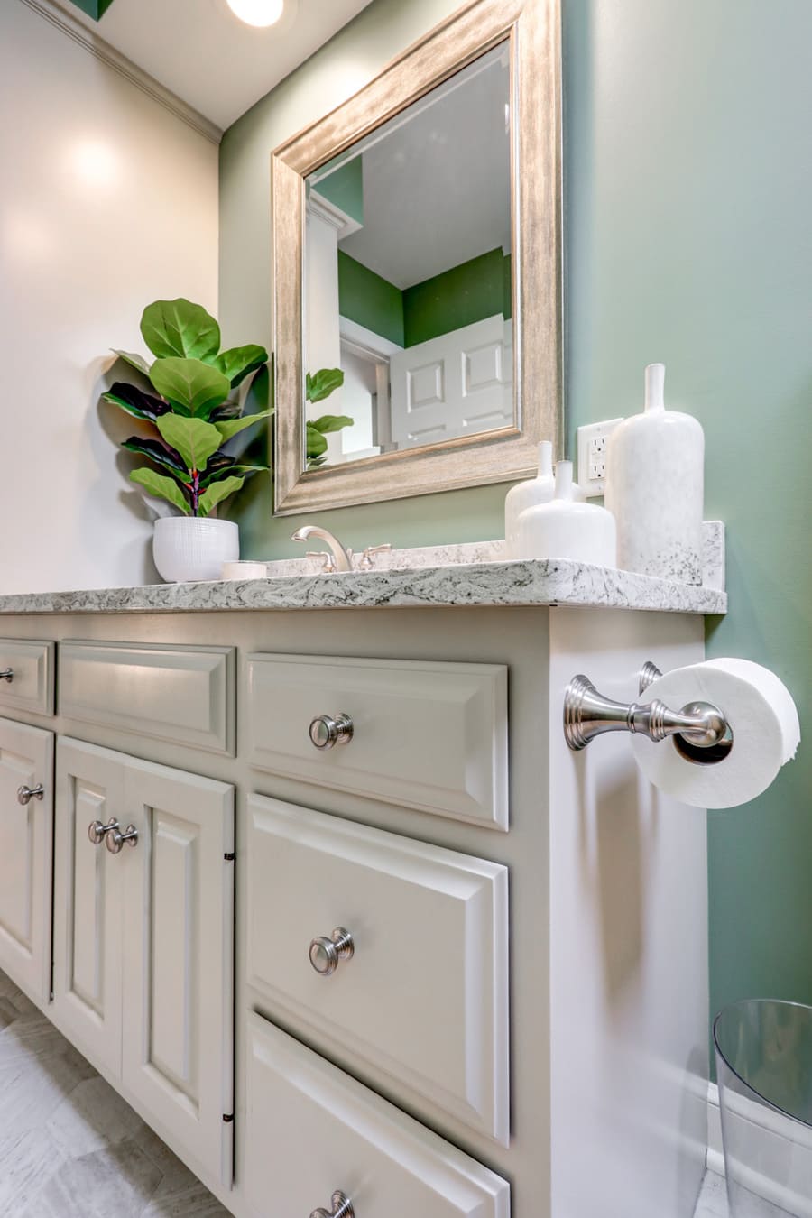 Centerville Kids Bathroom Refresh with updated cabients