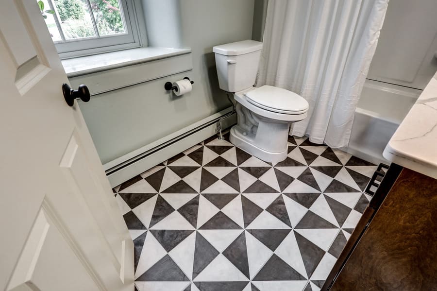 Tile floor in  Elizabethtown bathroom remodel