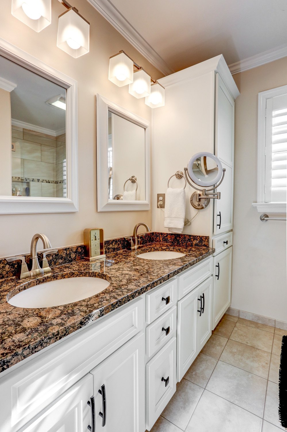 Manehim Central Master Bathroom with updated cabinets and hardware