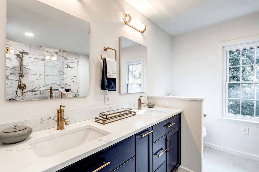 Double vanity in Hempfield Master Bathroom Remodel 