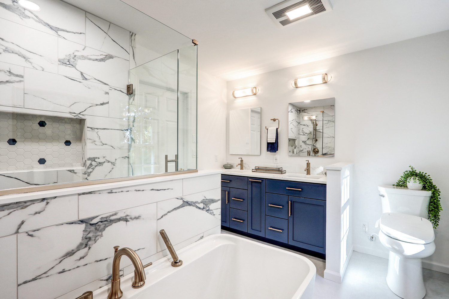 Hempfield Master Bathroom Remodel with tile shower