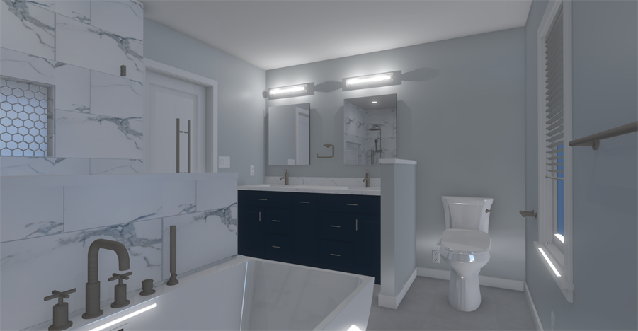 Design rendering of Hempfield Master Bathroom Remodel 