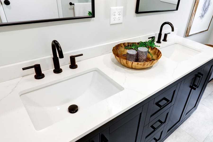 Manheim Township Primary Bathroom Remodel with quartz countertop