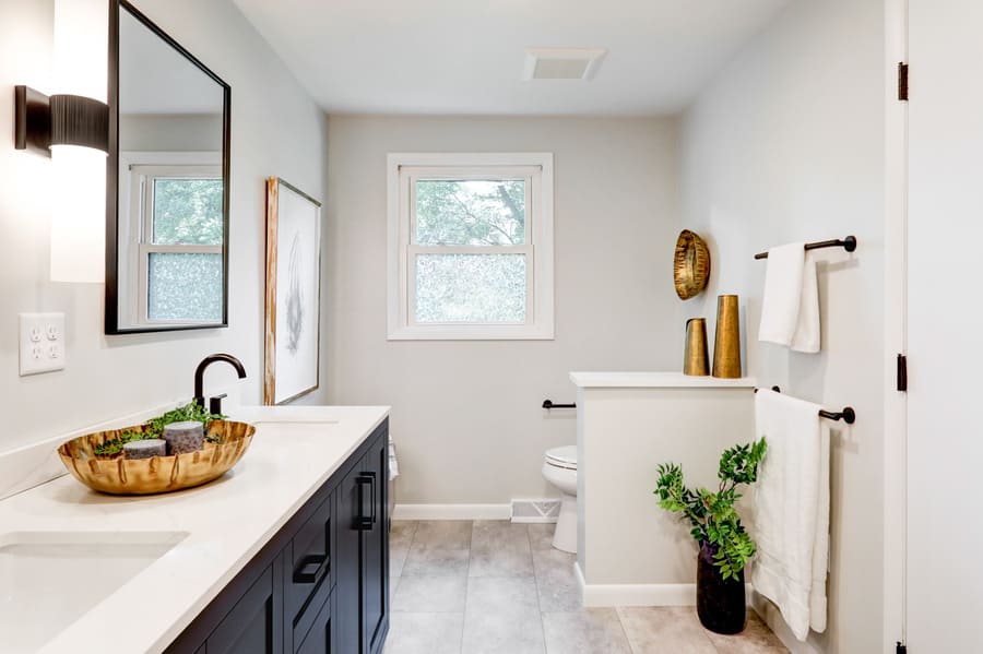 Manheim Township Primary Bathroom Remodel with pony wall