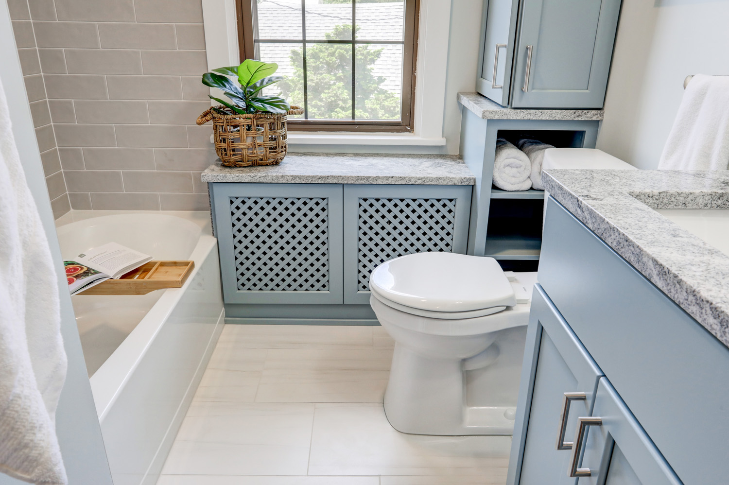 Lancaster Bathroom Remodel with tile floors 