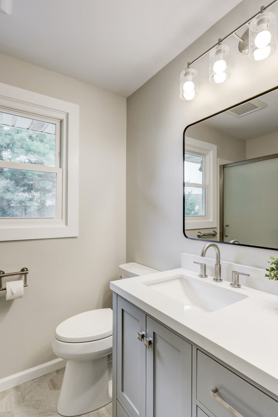 Landisville Bathroom Remodel with quartz vanity top