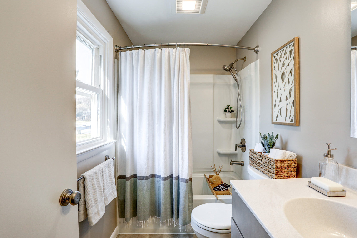 Manheim Township Bathroom Remodel with bathtub and shower combination