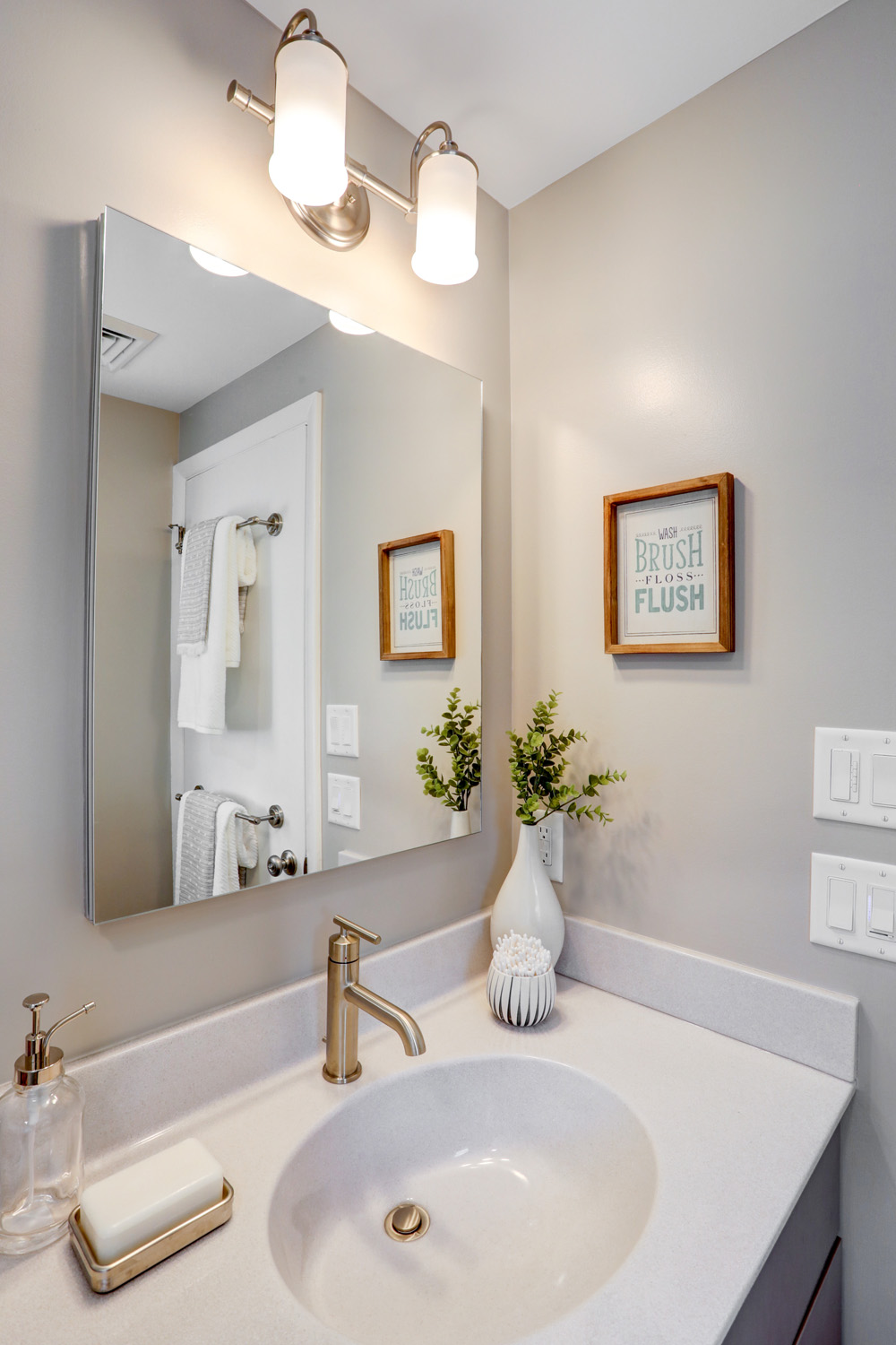 Mirror and vanity in Manheim Township Bathroom Remodel 