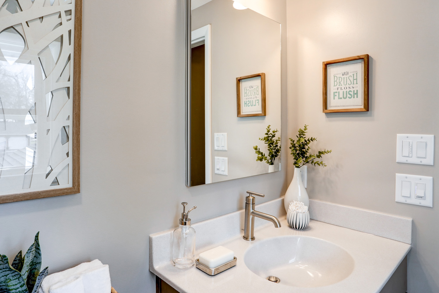 Frameless mirror in Manheim Township Bathroom Remodel 