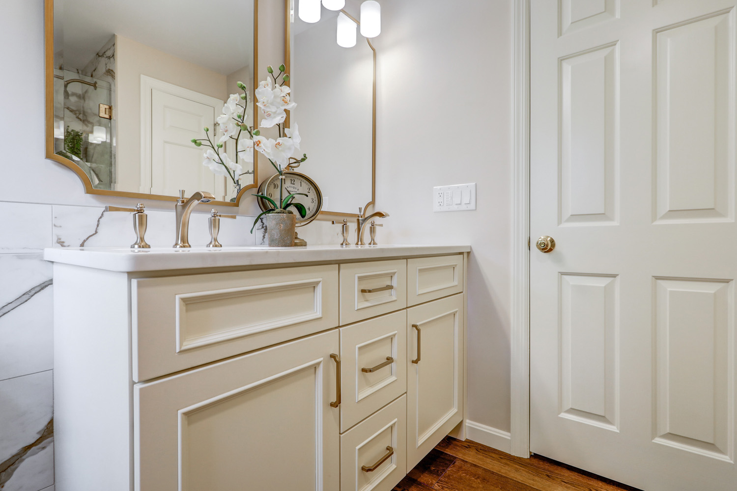 Manheim Township Master Bathroom Remodel with double vanity