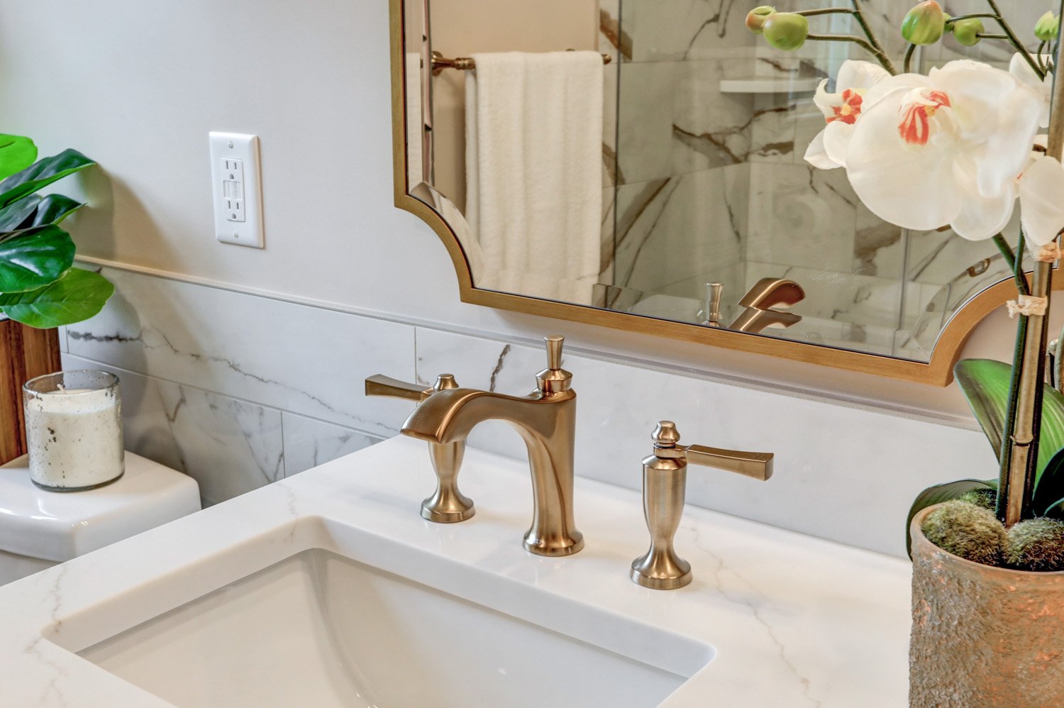 Champagne Bronze faucet in Manheim Township Bathroom Remodel