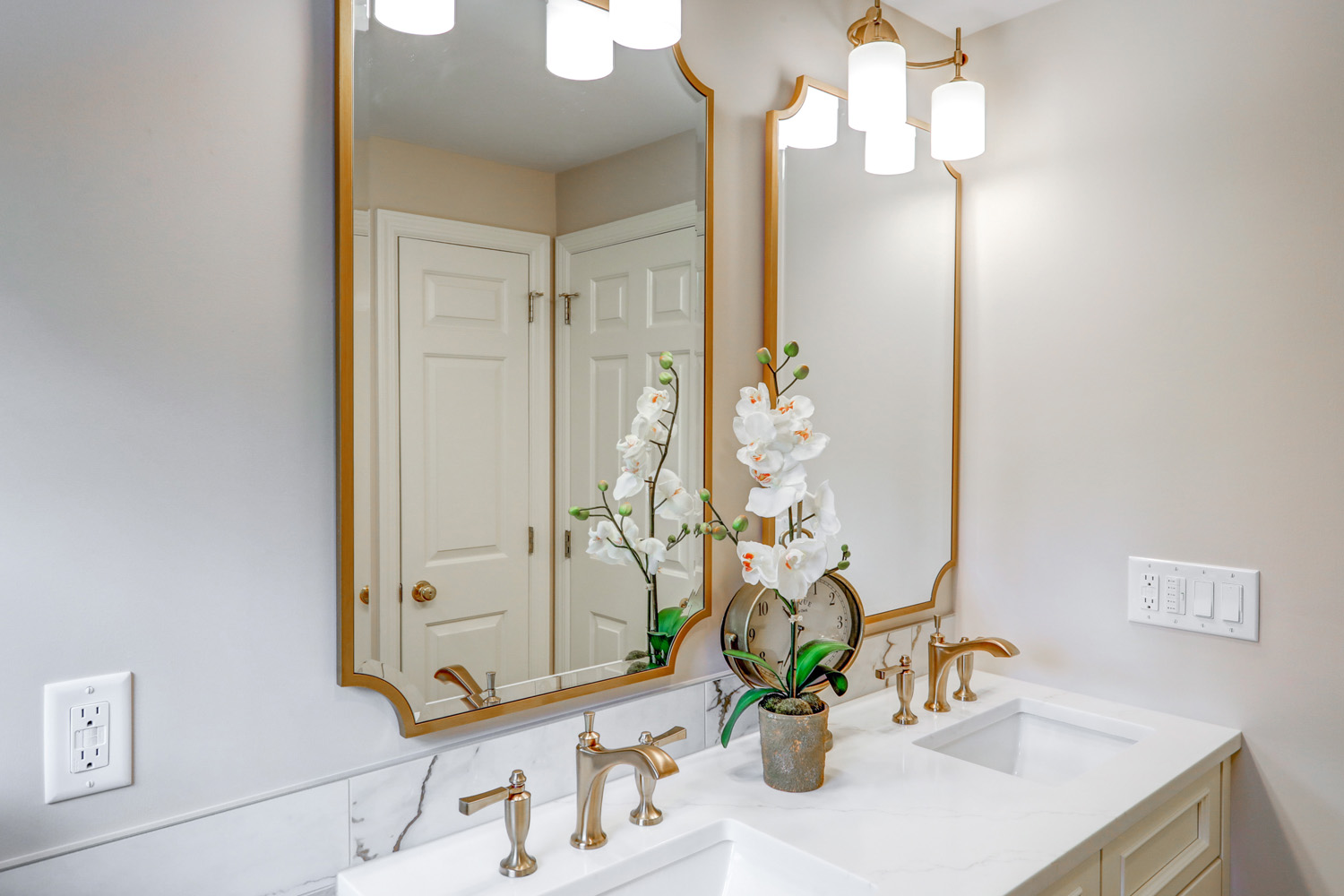 Manheim Township Master Bathroom Remodel with gold accents