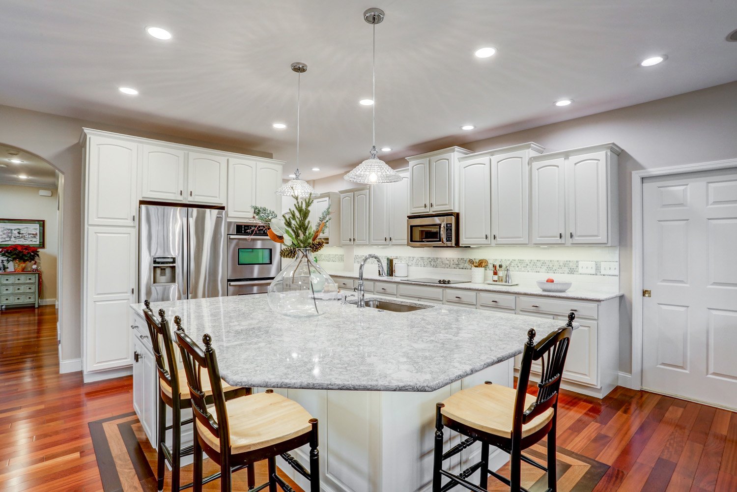 Island with seating in Centerville Kitchen Remodel