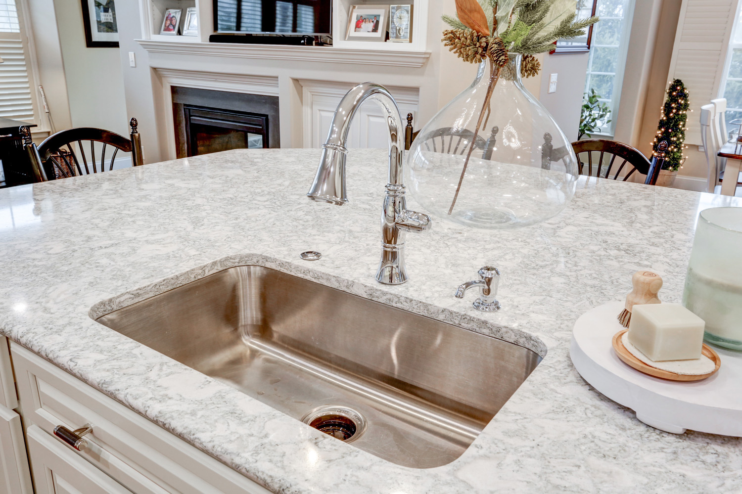 Under-mount island sink in Centerville Kitchen Remodel