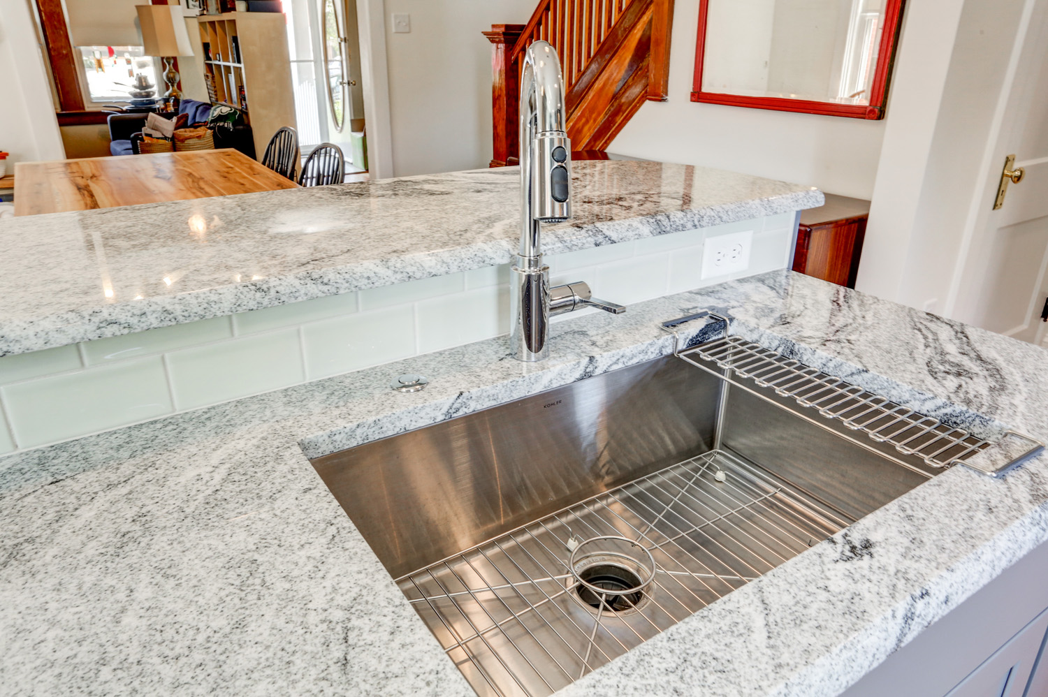 Stainless Steel under-mount sink in Lancaster City Kitchen Remodel