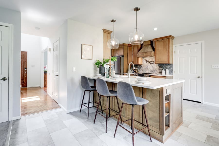 Willow Street Kitchen remodel with island seating