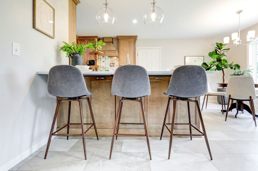 island seating in Willow Street Kitchen remodel