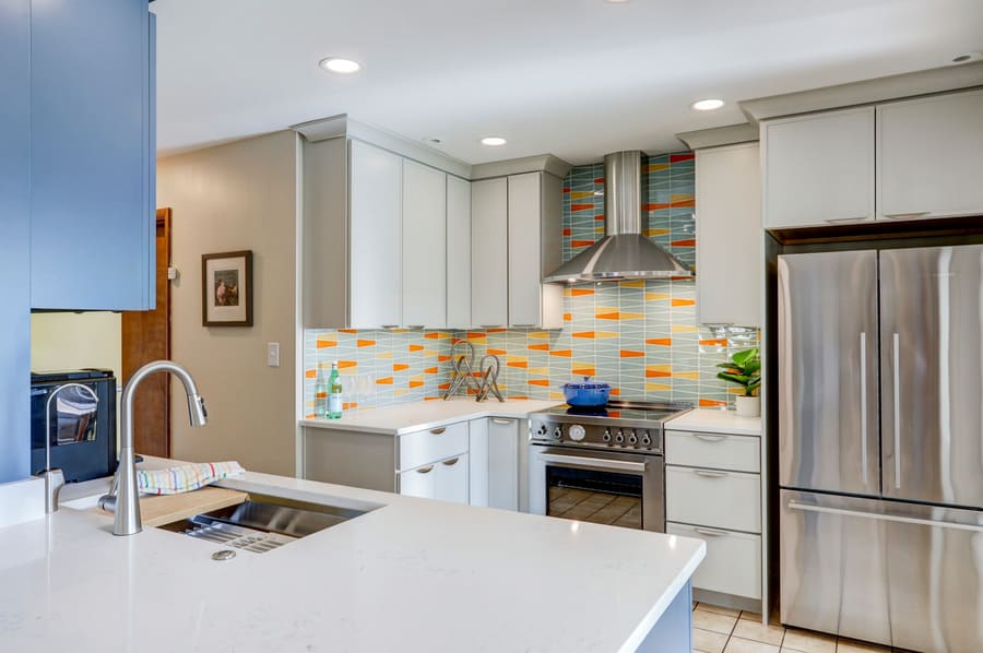 Landisville Kitchen remodel with color backsplash