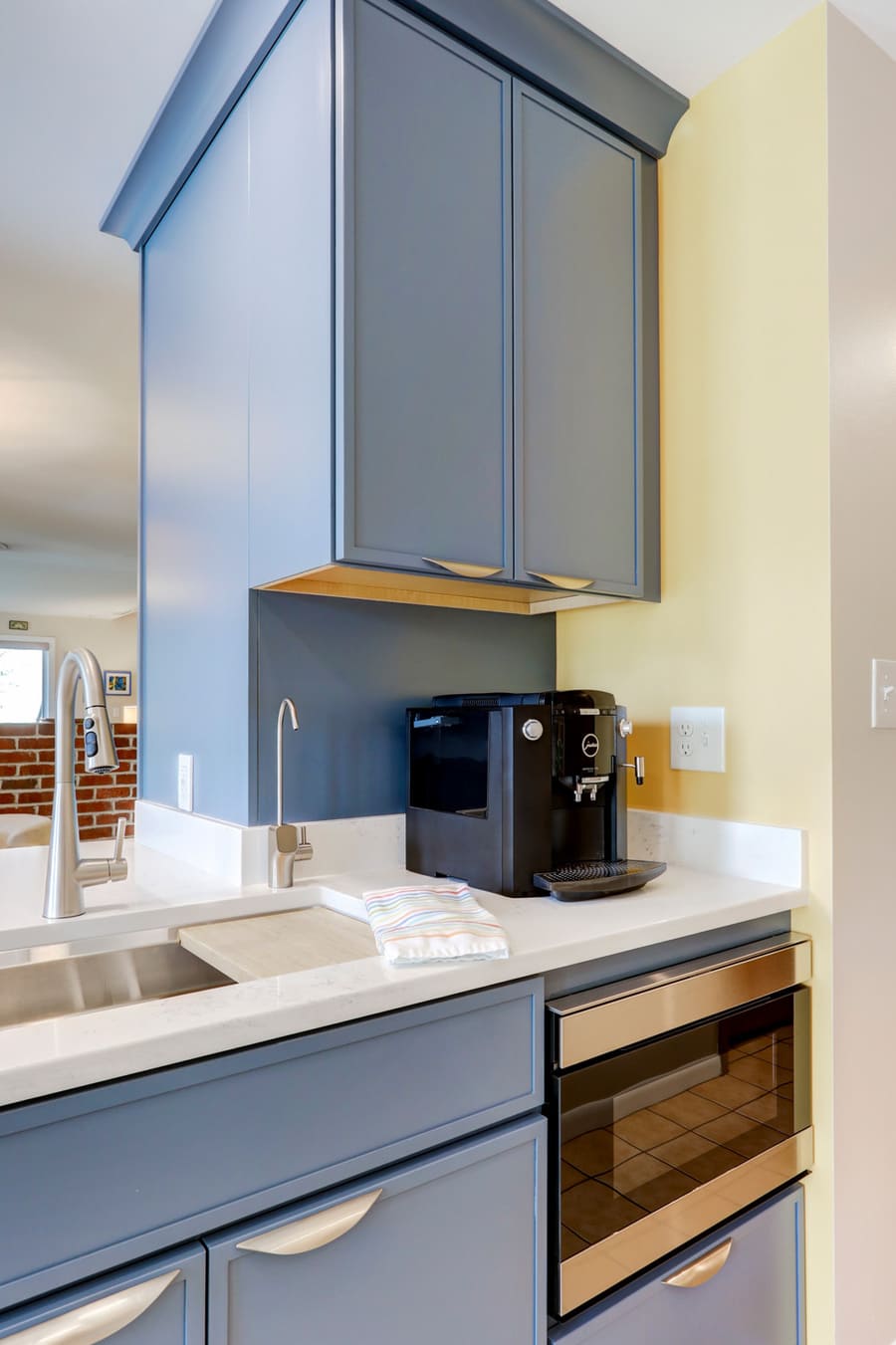 blue cabinets in Landisville Kitchen remodel