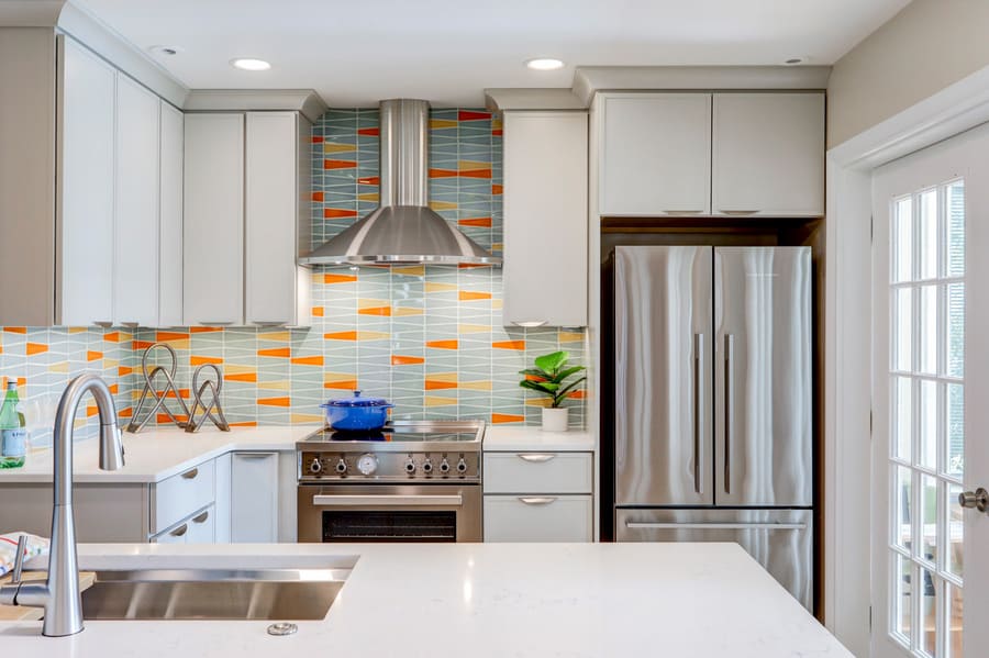 colorful backsplash in Landisville Kitchen remodel