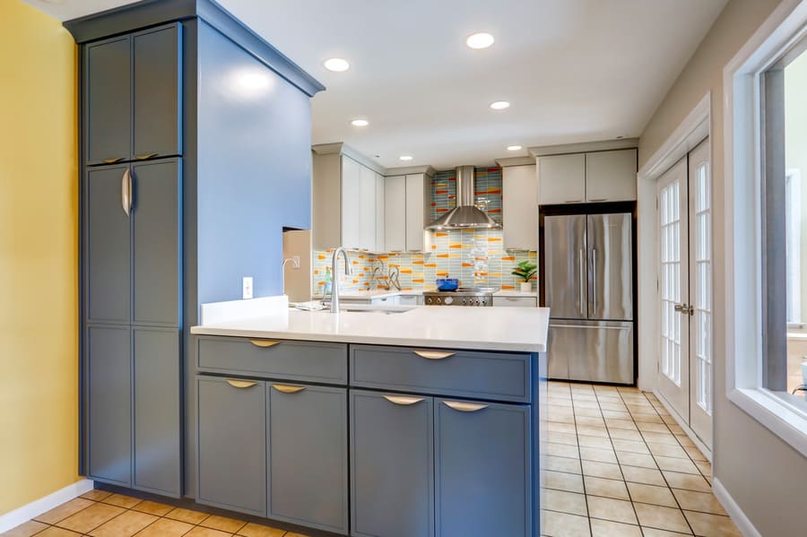 Landisville Kitchen remodel with blue cabinets