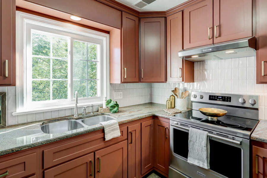 Lancaster Kitchen Refresh with cherry cabinets and stainless steel appliances
