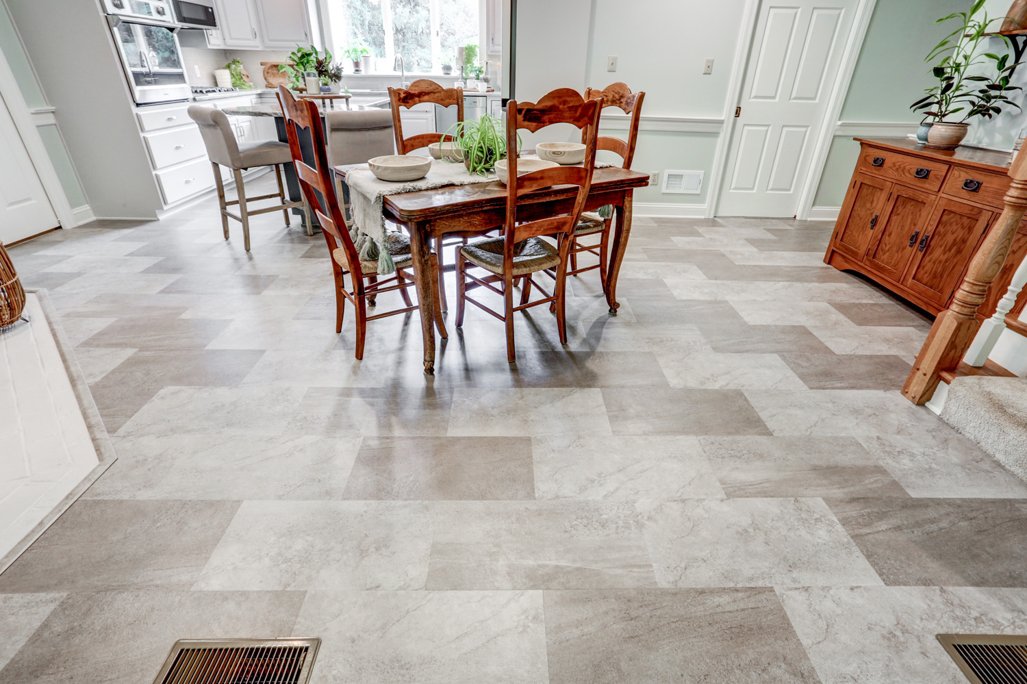 Vinyl Plank Floor in Conestoga Valley Kitchen Remodel