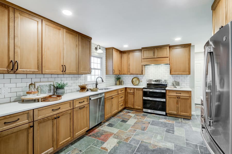 Elizabethtown Kitchen Remodel with light brown cabinets