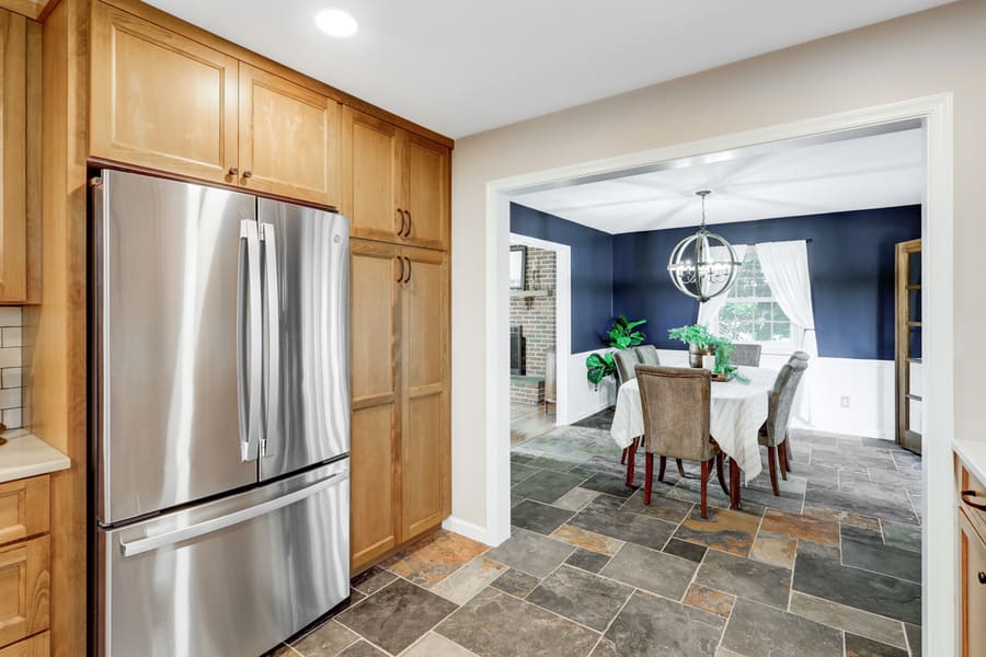 Elizabethtown Kitchen Remodel and dining room with blue walls