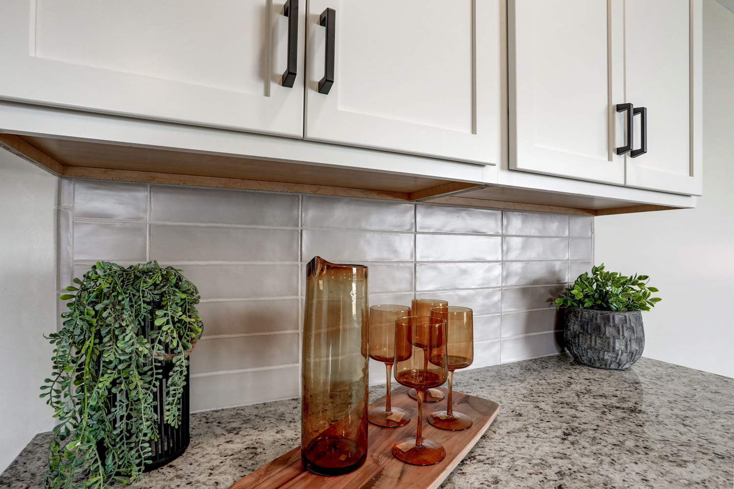 gray kitchen backsplash in Paradise Kitchen Remodel