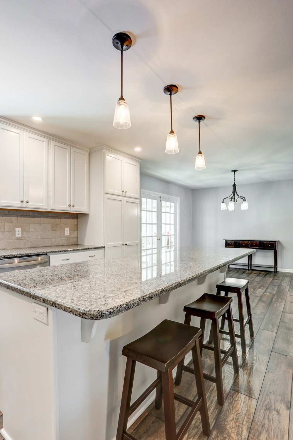 kitchen island with stool seating in Lititz Kitchen Remodel