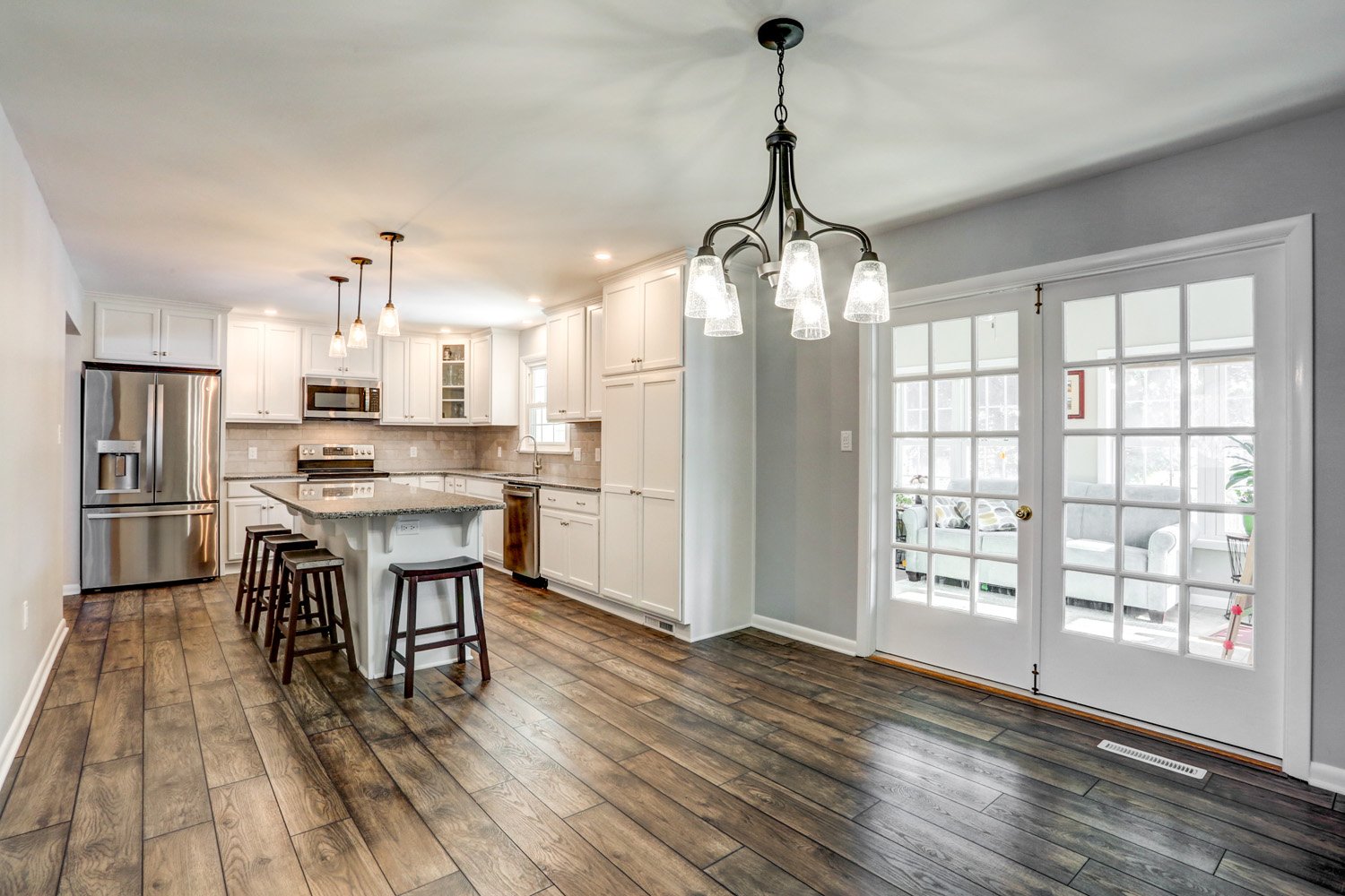 Lititz Kitchen Remodel with new floors and french doors