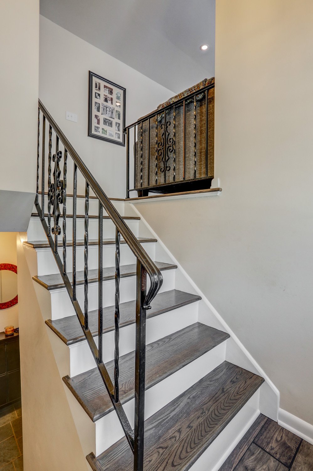 new vinyl plank flooring on stairs in Lititz Kitchen Remodel