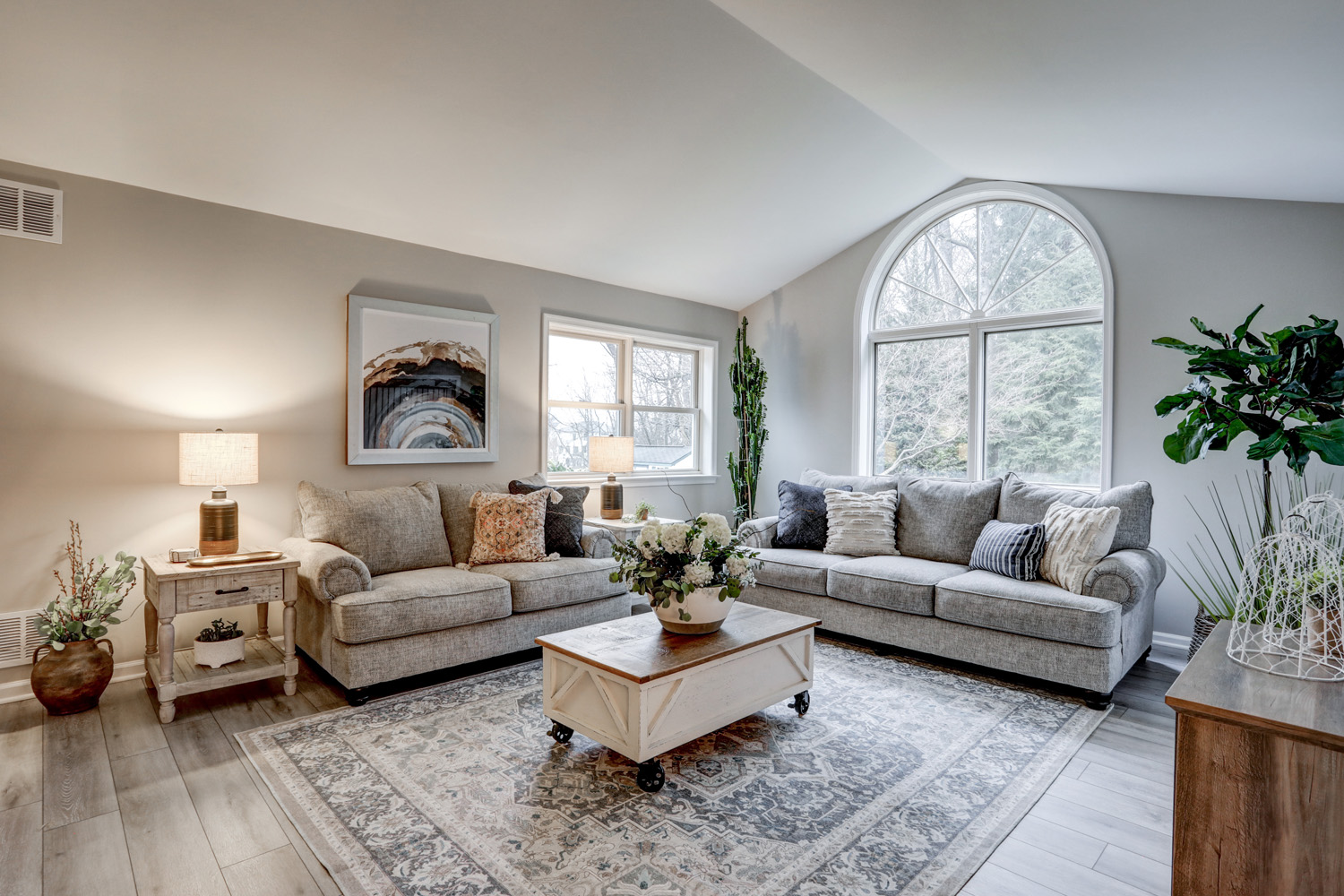 Living Room remodel with new floors and paint in Manheim Township First Floor Remodel