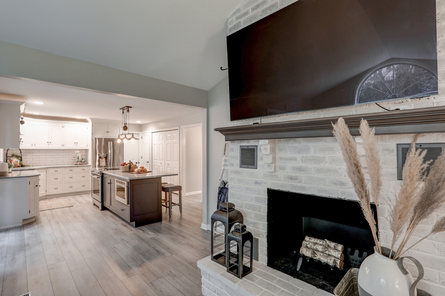 View of kitchen from living room in Manheim Township First Floor Remodel