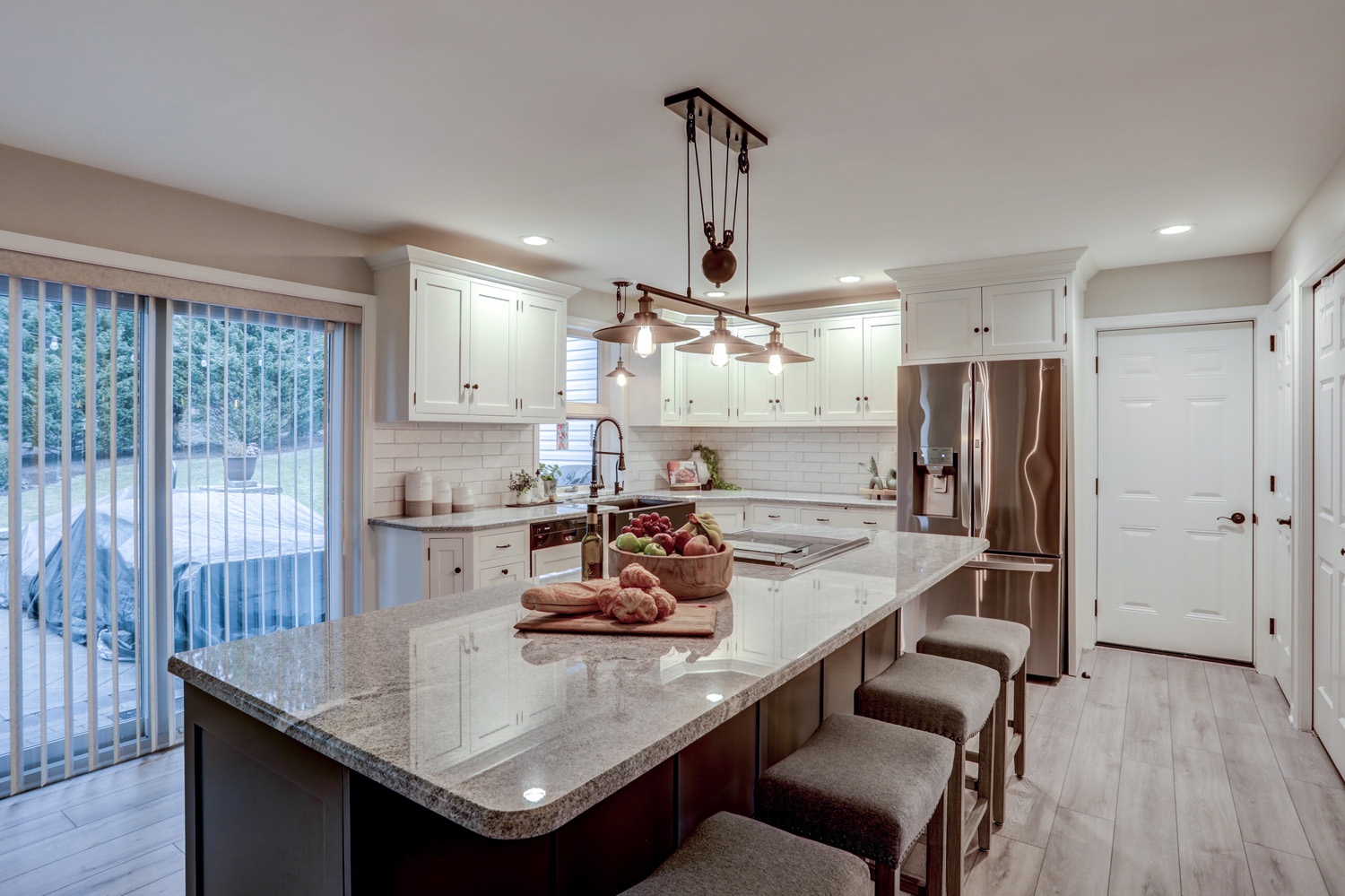 Large island with stool seating in Manheim Township Kitchen Remodel