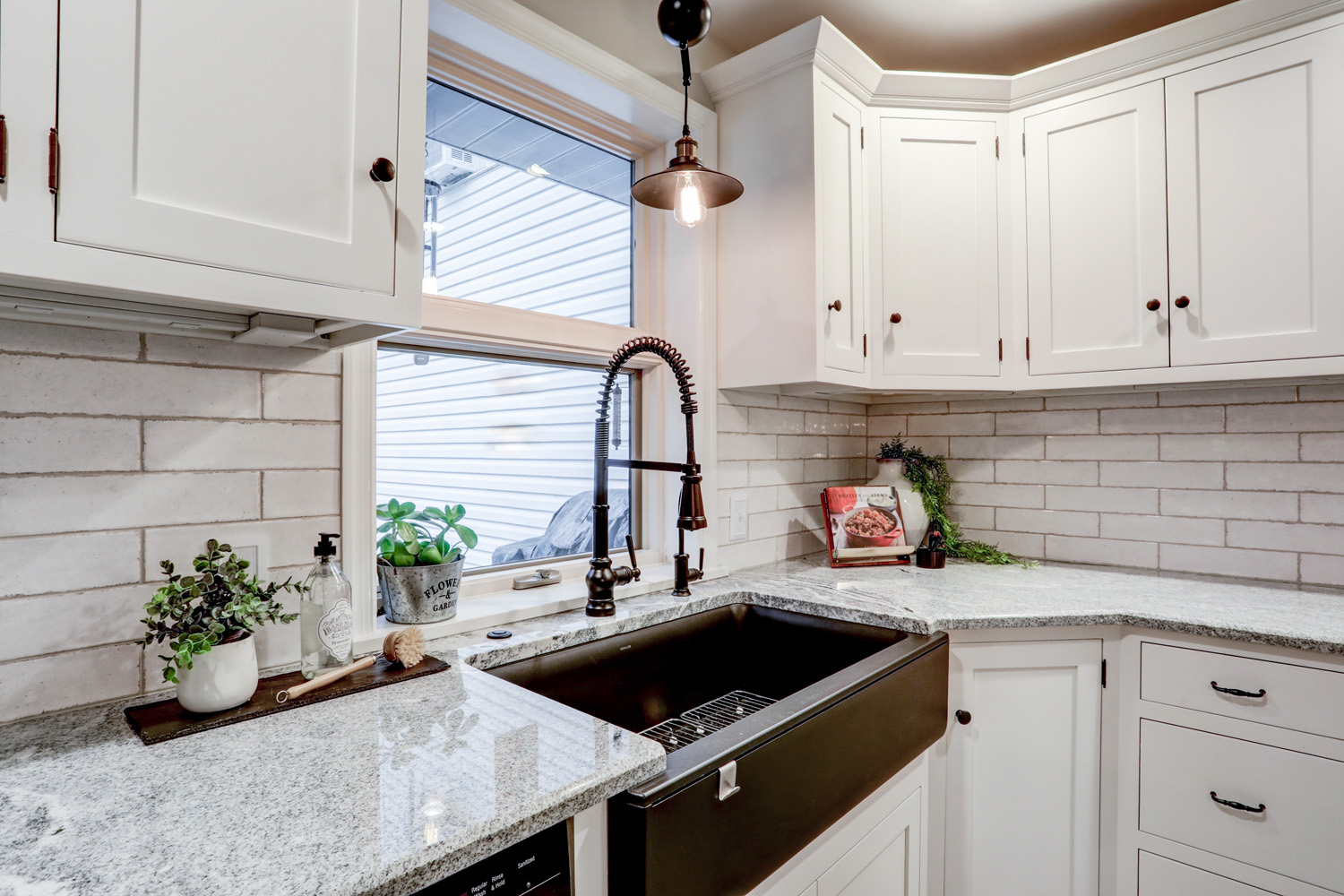 Large Matte Black Farm Sink in Manheim Township Kitchen Remodel