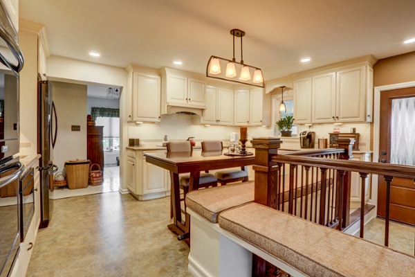 Kitchen remodel with built in bench seating