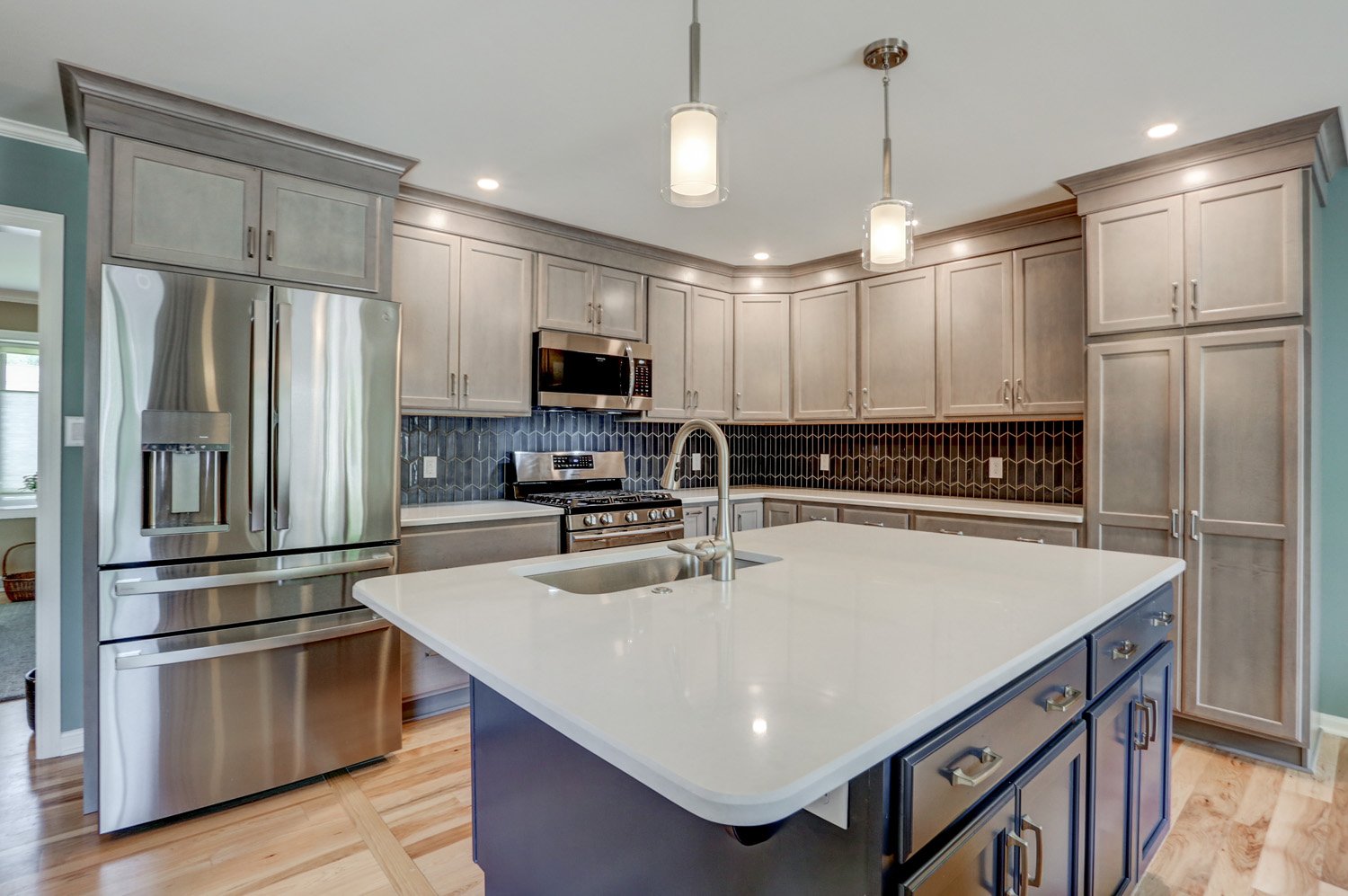 Blue island in Lancaster PA kitchen remodel