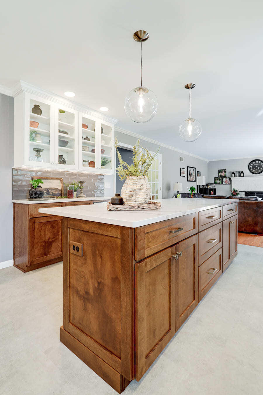 dark wood kitchen island in Lititz Kitchen Remodel 