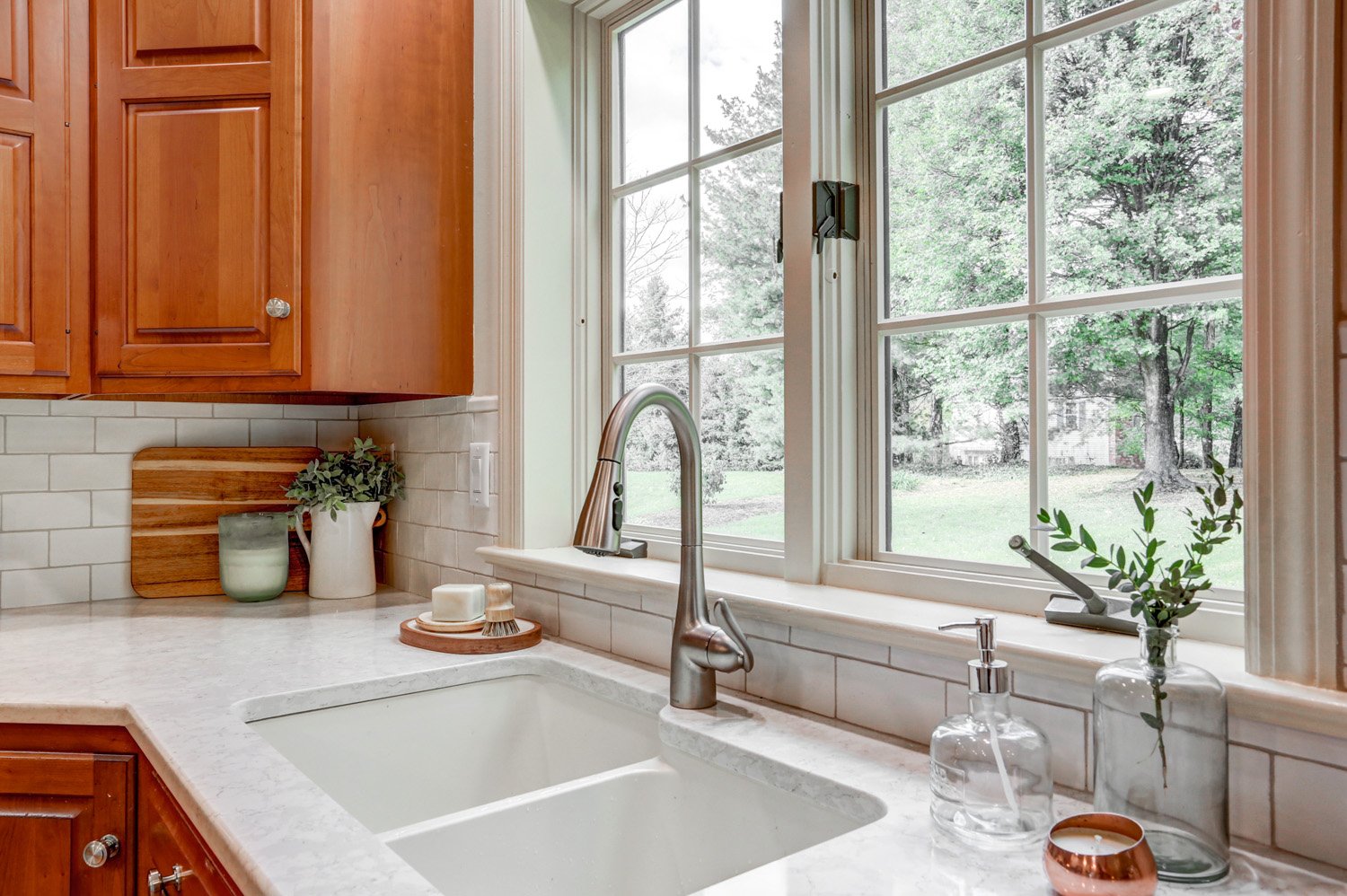 Centerville Kitchen Refresh with new window paint above new sink and faucet