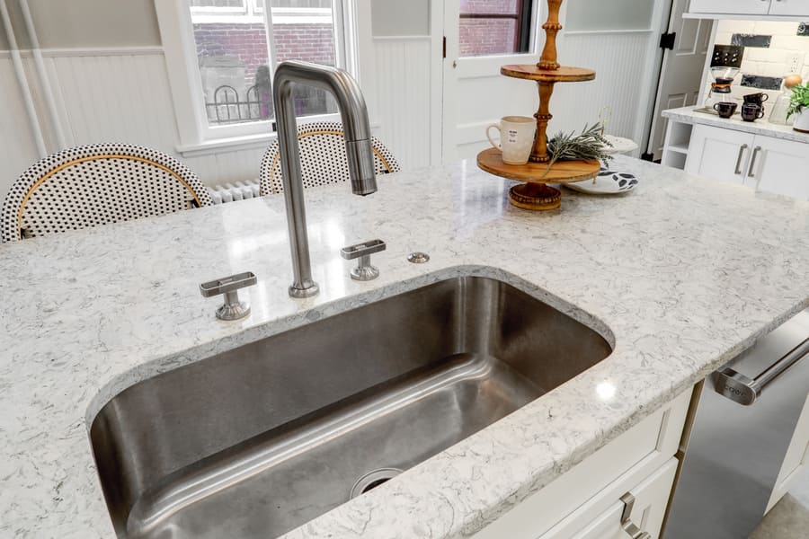 stainless steel faucet in Lancaster kitchen remodel 