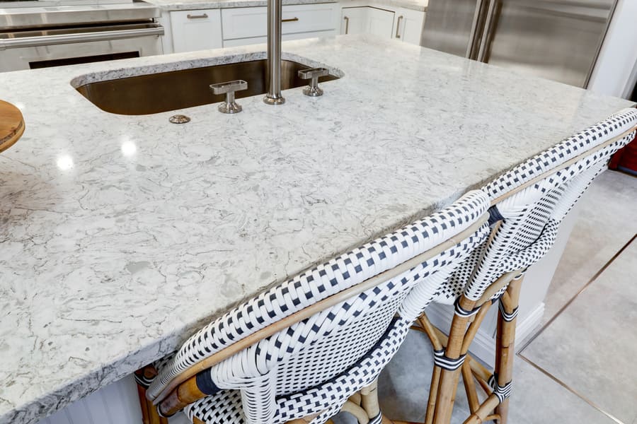 quartz countertop in Lancaster kitchen remodel 