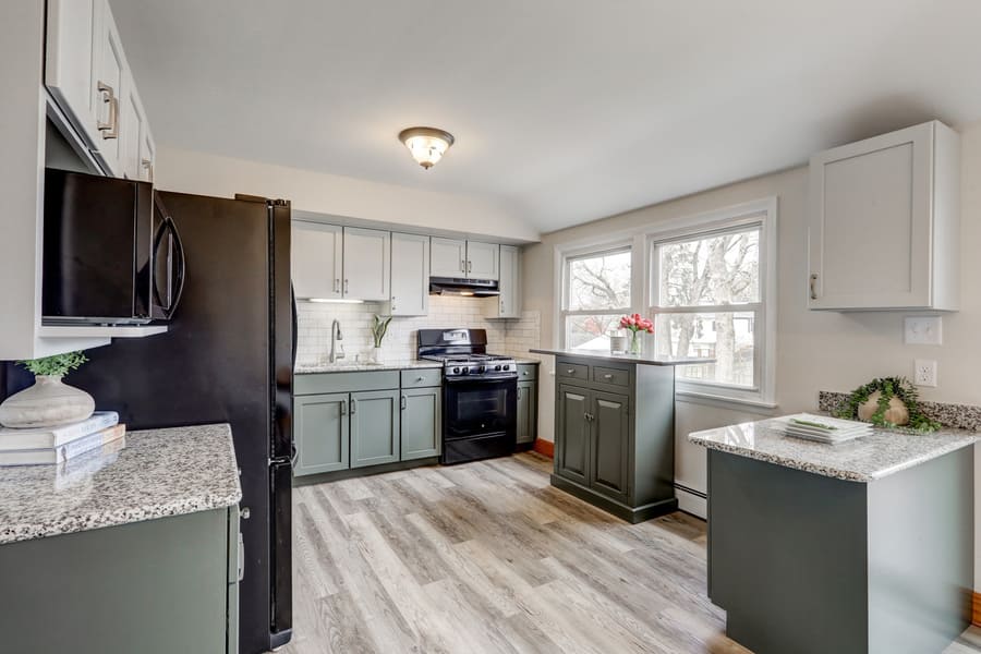 Manheim Township Kitchen Refresh with green cabinets