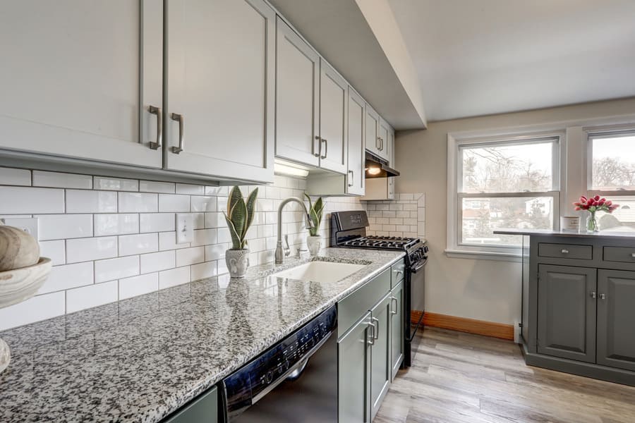 dual color kitchen cabinets in Manheim Township Kitchen Refresh